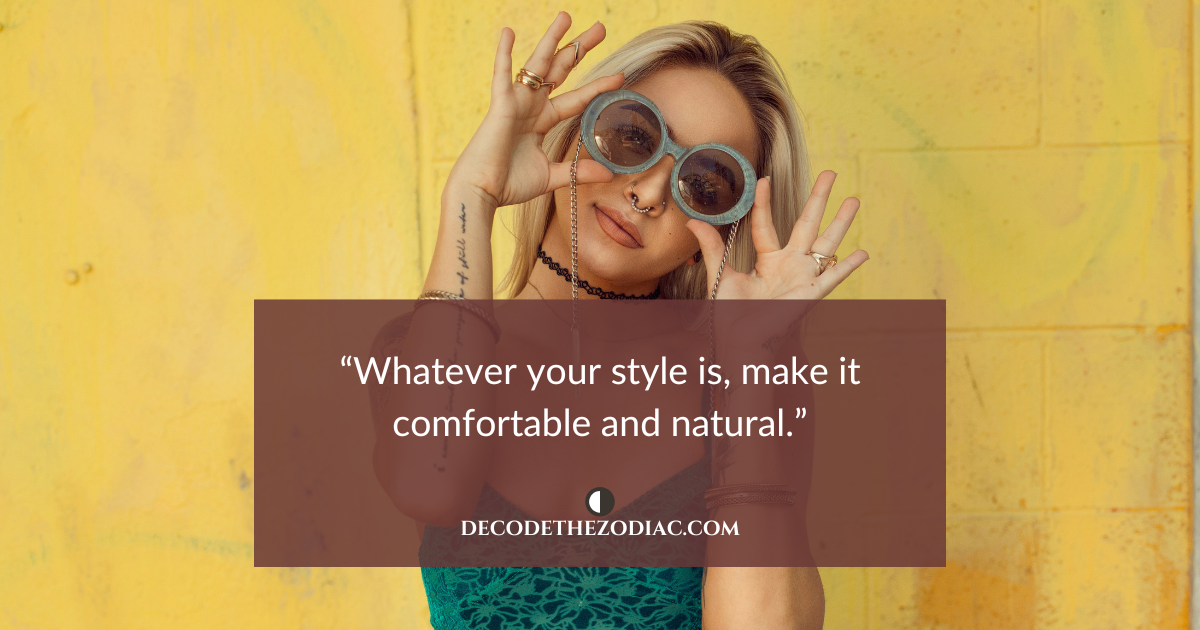 Woman posing in sunglasses with a quote that says a Cancer Man is attracted to a woman who is comfortable with herself